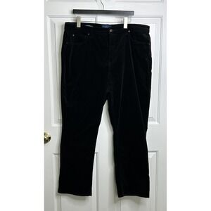 Talbots Corduroy Pants Womens 18 Black High-Rise Straight-Leg Curvy Cotton Blend